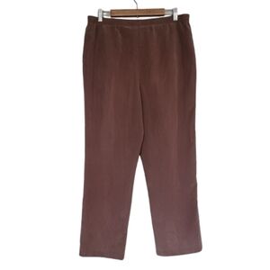 Alfred Dunner Women's Soft Velvet Touch Size 12 Pants in Rich Creamy Brown